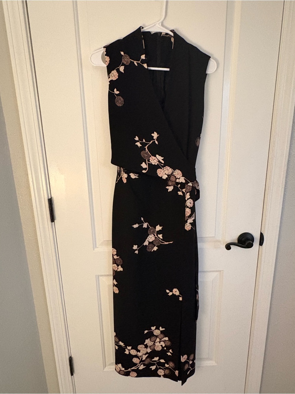 Jones New York Black Floral Wrap Dress